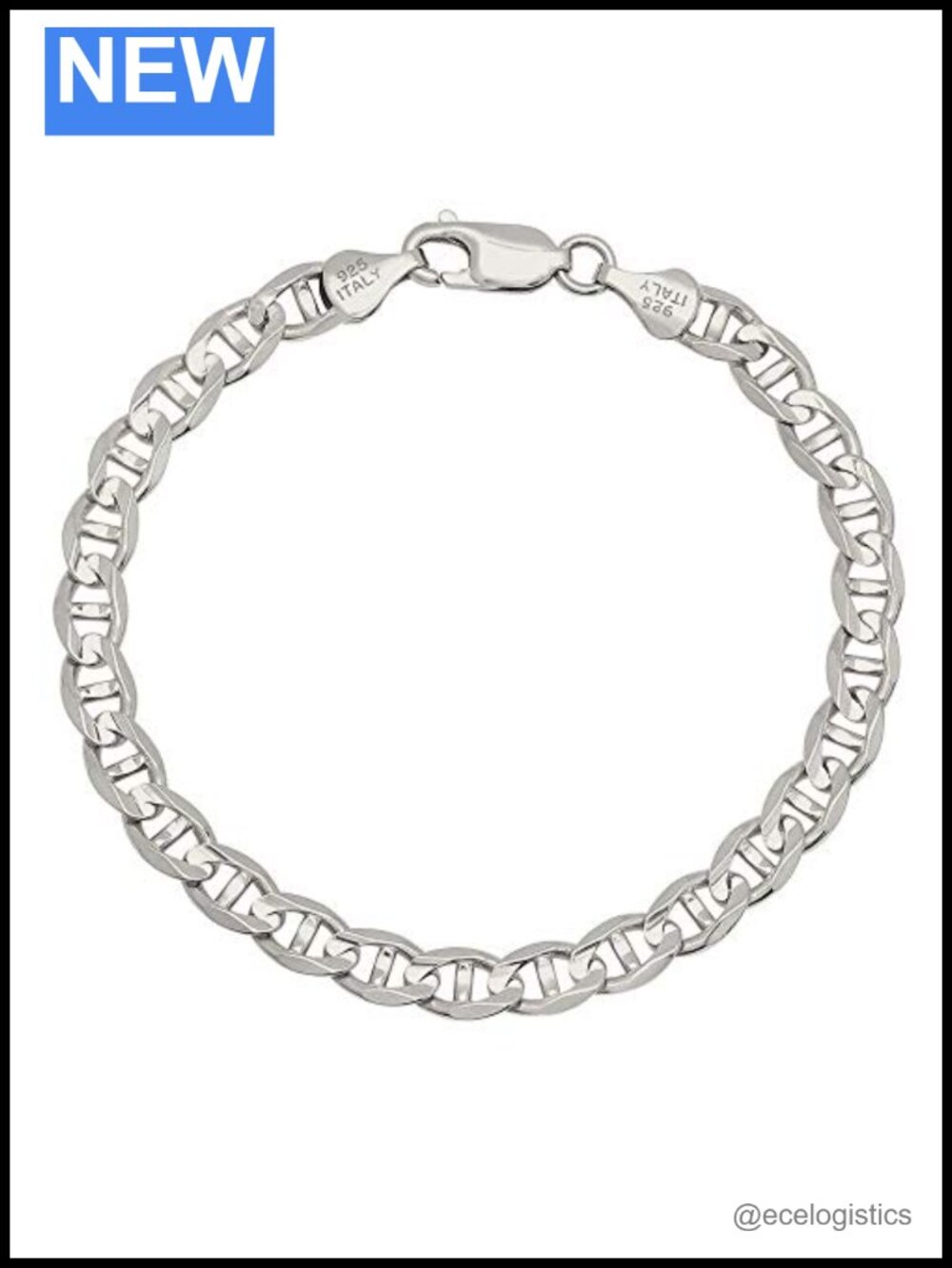 925 Sterling Silver Mariner Chain Anklet 5.5mm